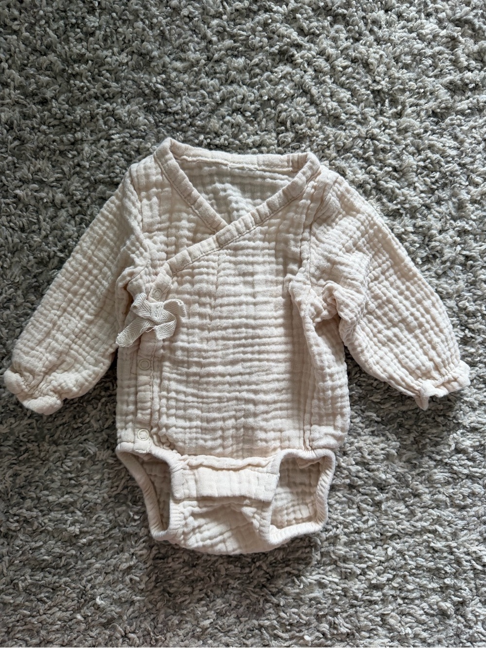 H&M Cream Muslin Wrap-Style Baby Bodysuit